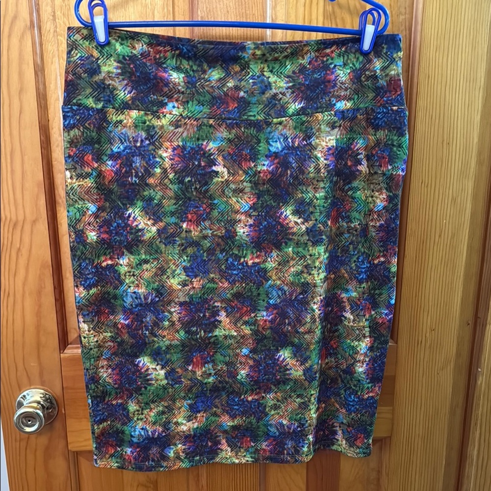 #87 - LuLaRoe Tie Dye Look Cassie Embellished Pencil Skirt
